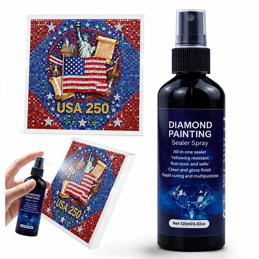 120ML/240ML Diamond Art Sealing Spray, Fast-Drying Permanent Adhesive, Easy to Use, No Brush Needed, Protects Diamond Painting, Clean and Gloss Finish, Multipurpose, Yellowing Resistant