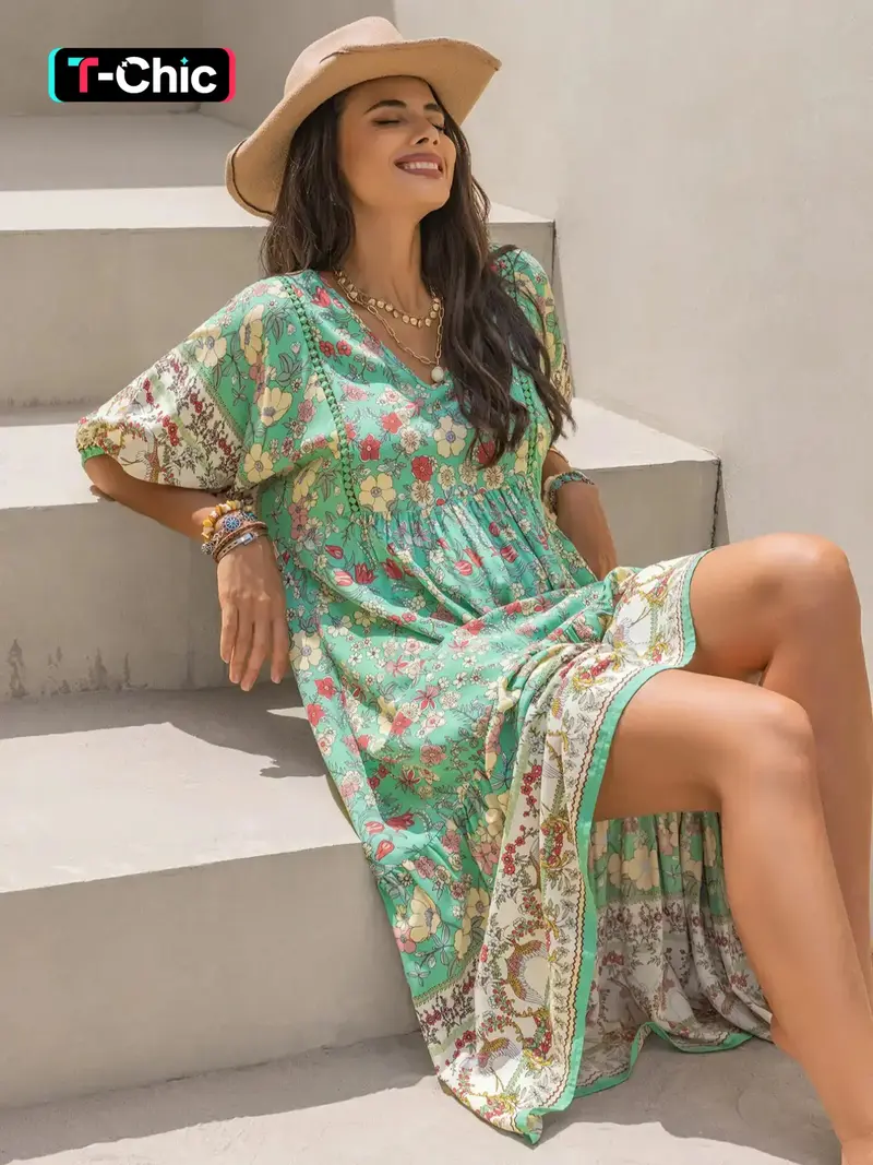 maxi boho dresses for women Harper Chiffon Faux Wrap Dress main image 0