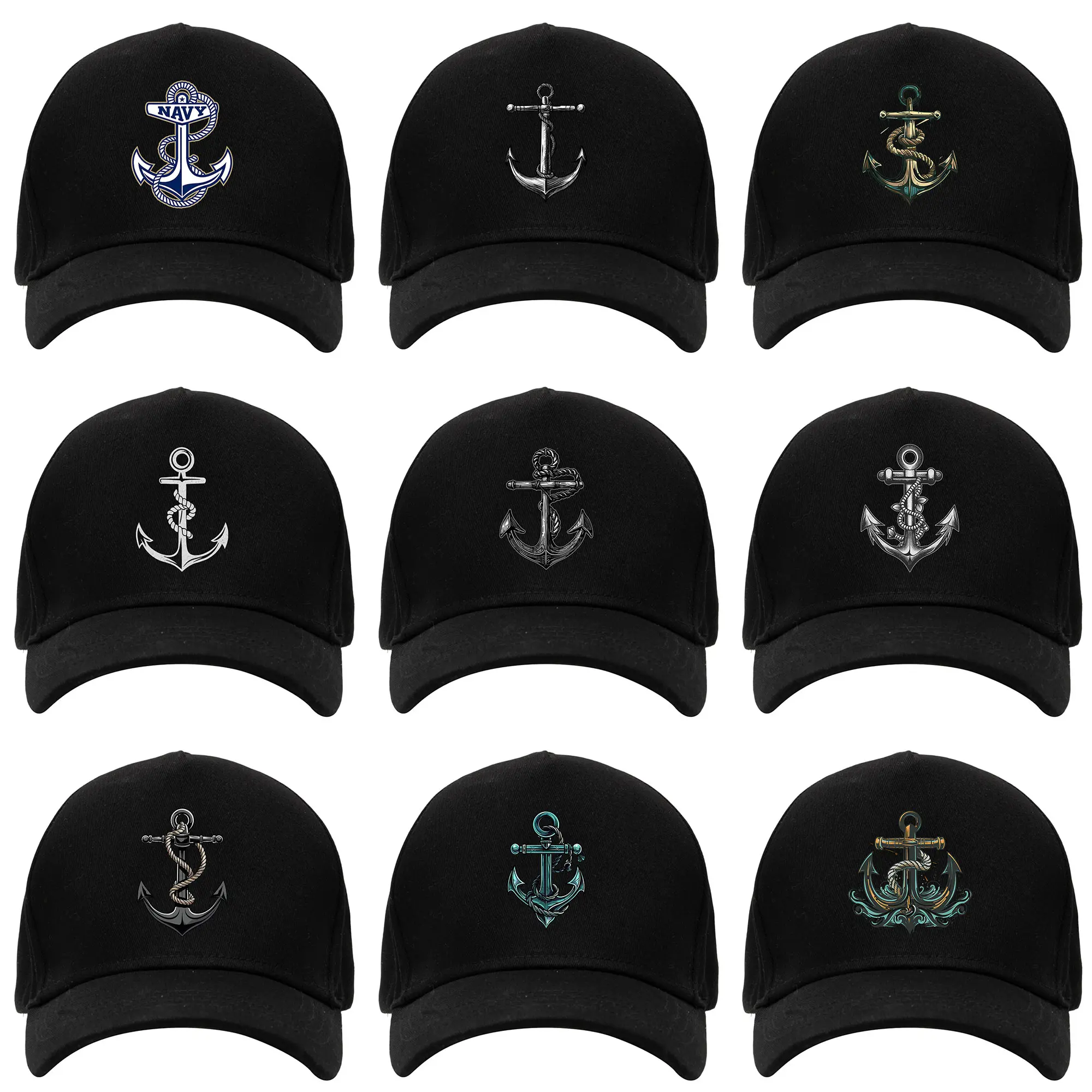 Anchor Baseball Cap For Men And Women, Navy Adjustable  display picture 1