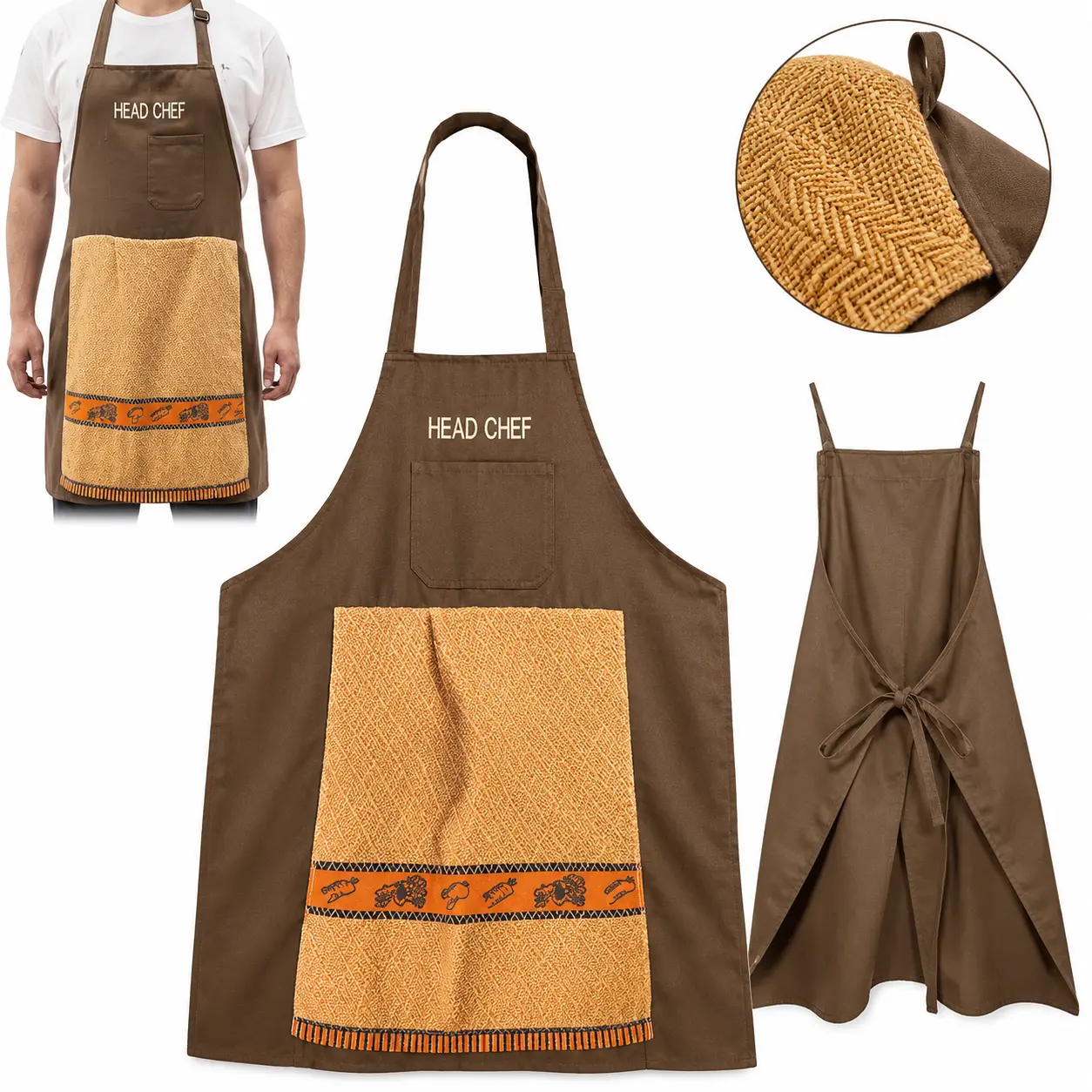 Funny BBQ Apron for Men – Novelty Cooking & Grilling Apron with Pocket