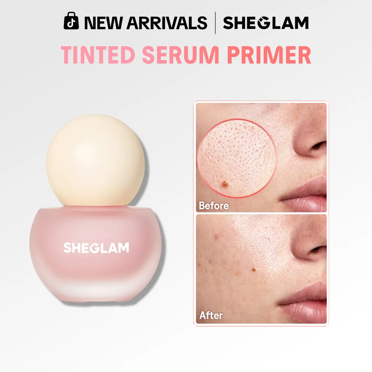 Sheglam Melon Melt Niacinamide Cosmetic Tinted Serum Primer, Makeup Base for Effortless Beauty