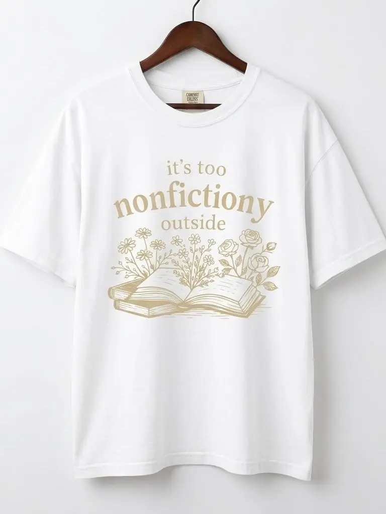 Floral Book Lover Graphic T-Shirt Reader Librarian Gift Unisex Cotton Tee