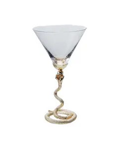 Martini Glass with Metal Cobra Stem
