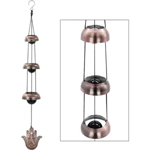 Temple Wind Chime, Red Copper Wind Chimes with 5 Bells, Feng Shui Wind Chimes for  Yard Outdoor Decoration, A  Memorial Wind Chime for Someone Who Loves Peace