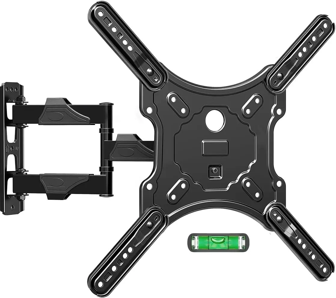 Full Motion TV Wall Mount for 26-60" TVs, Max VESA 400x400, 77 lbs.| Swivel & tilt articulating arms, single stud center mount, compatible with corner installation for home flat TVs