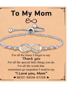 Infinity Love Heart Hand Chain Bracelet for Women & Girls, Perfect Jewelry Gifts for Birthdays, Christmases, Valentines, Includes Inspirational Message Card