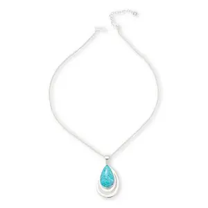 Mine Finds by Jay King Sterling Silver Heavenly Well Lake Turquoise Pendant w/Chain