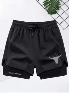 Men's Regular Fit Bull Head Print Boxer Brief, Casual Comfy Breathable Underwear for Daily Wear, Mens Underwear for All Seasons, Sportswear