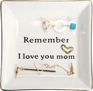 Ceramic Ring Dish Jewelry Tray-Mom Gifts, Remember I Love You Mom - Birthday, Mother's Day, Christmas Gifts for Mom