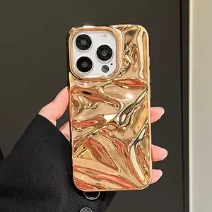 Shiny Electroplated Phone Case, Anti-drop Phone Protective Cover, Phone Accessory Compatible with iPhone 14 Pro Max 13 12 11, Casing