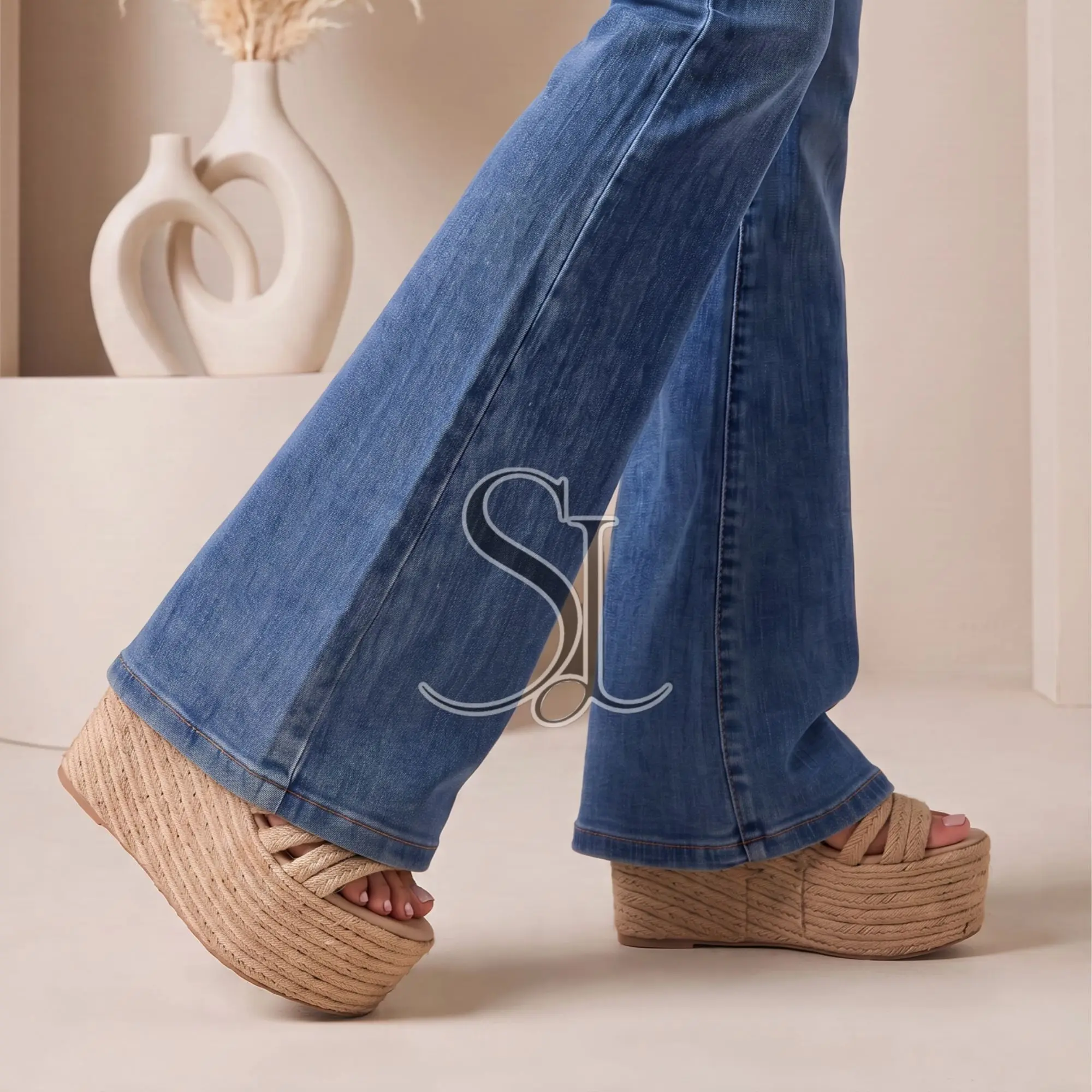 Adarah Sandal ,14cm high , Braided Wedge Platform