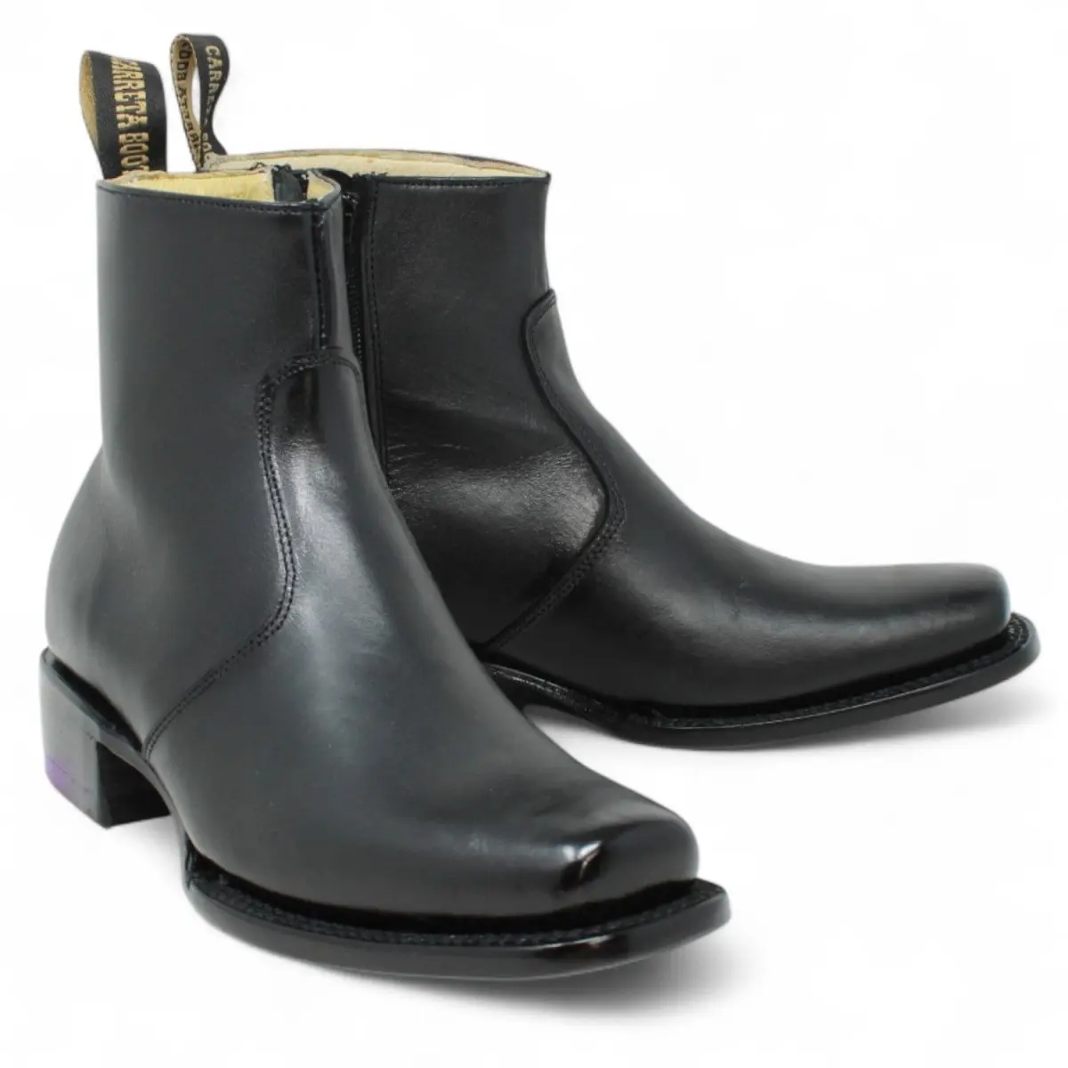 Leather Boot Square Dubai Toe For Men Color Black -LC266 Leather Boot Square Dubai Toe For Men Color Black -LC266