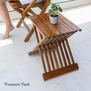 Teak Foldable Coffee Table, Wooden Coffee Table, Bathroom Spa Decor, Garden Decor, Fully Assembled, Foldable