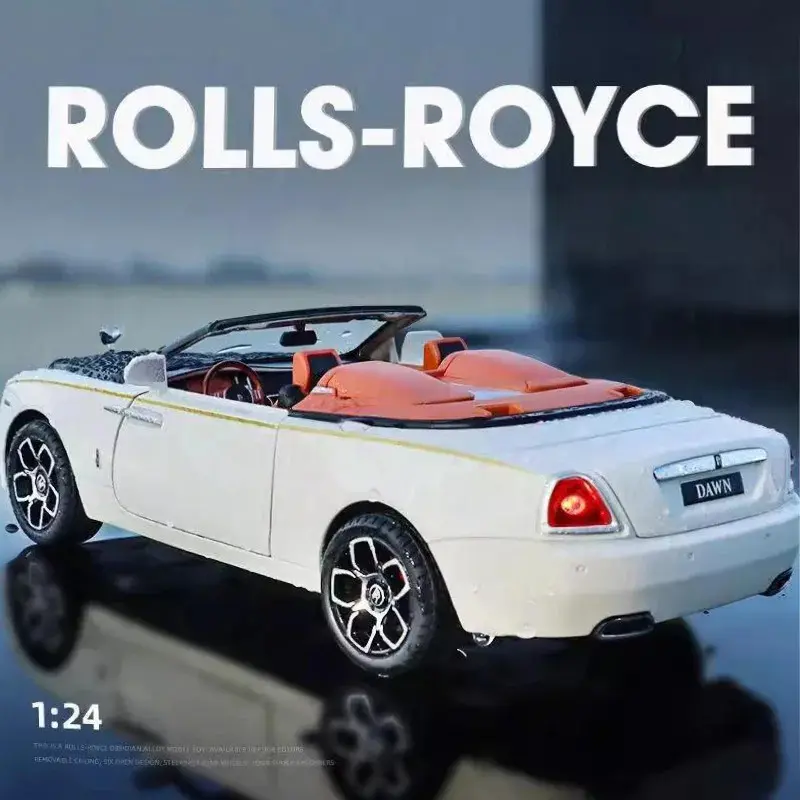 1/24 Scale Rolls-Royce Alloy Model Car Luxury Car Simulation Sound and Light Die-cast Toy Car Children's Collectible Toy