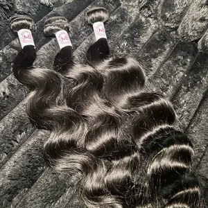 M3 Body Wave Bundles Human Hair 3 Bundles 20 22 24 With 5x5 Closure Extensions Hair 100% Unprocessed 12A Virgin Remy Human Hair Quick Weave Bundles with Closure Natural Black