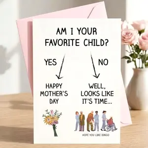 Funny Mothers Day Card for Mom - Gag Gift Card, Blank Inside, Ready to Gift Humorous Mothers Day Card for Mom, Funny Greeting Card, Blank Inside with Envelope Funny Card for Mom, Mothers Day Greeting Card, Greeting Card with Envelope