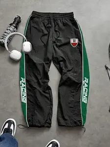 Men's Casual Long Pants, Lightweight Quick-Dry Breathable Fabric, Anti-Fray Durable, Colorblock Letter Print, Drawstring Waist, All Seasons