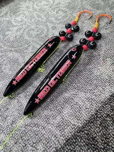 Red October Rig Large (13cm) 2 Pack: Pre-tied subs on 8/0 orange fluorescent  hook and 100 pound yellow mono leader line