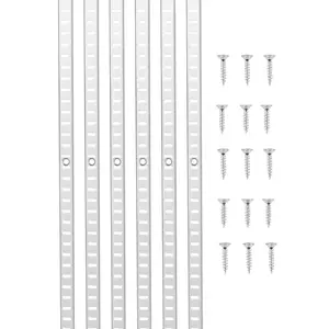 VEVOR Shelf Pilaster, 72.7-inch 20 Pack, Adjustable Shelf Brackets Steel Mortise Mount Pilaster Strip Standards with 140 Screws, Suitable for Wall Shelving System Cabinet Closet Organization