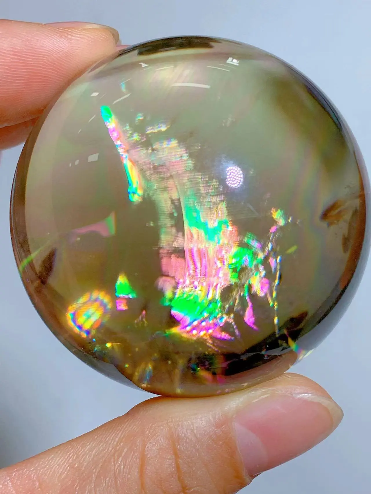 Citrine rainbow sphere