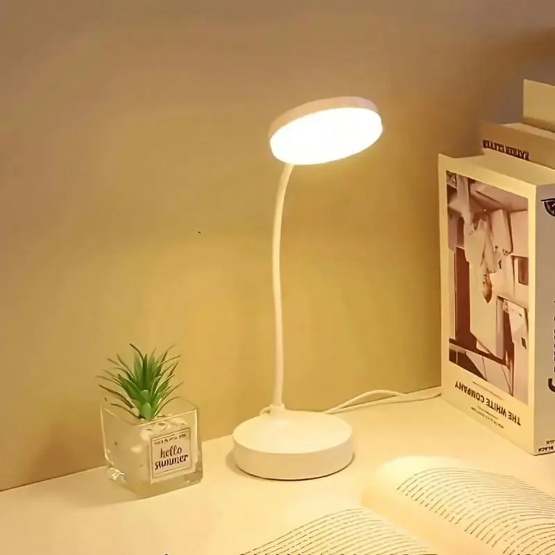 Rechargeable USB LED Desk Lamp - Eye-Caring Office Accessory with 3-Level Adjustable Brightness, Flexible Gooseneck, USB Charging Port, White to Warm Switchable Illumination, Ideal for Home Office Reading, Studying, Rechargeable Usb Lamp