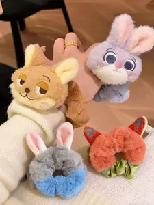 Cute Plush Toy Hair Tie, Cartoon Headwear Accessory, Soft Fabric Design, Perfect Gift for Kids & Teens, Durable Quality Material