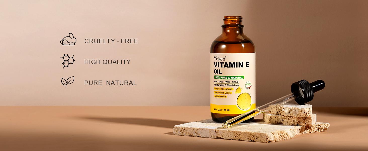 Yoken Vitamin E Oil Vitamin E oil for Skin Vitamine oils for Face Perfect Bath and Body Oil Cold Pressed Hexane Free Non-GMO Gluten Free Formula,Summervibes