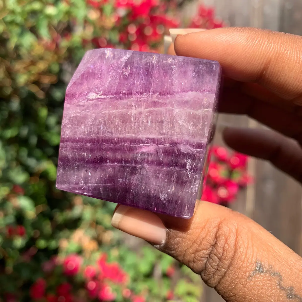 Natural Purple Fluorite Crystal Cube
