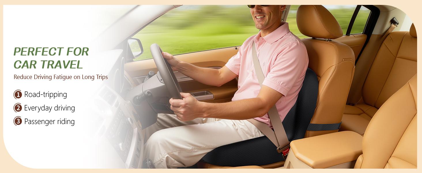 Benazcap Memory Foam Seat Cushion with Lumbar Support Pillow for Office Chair, Car & Gaming Seat, Wheelchair, Ergonomic Design for Sciatica & Tailbone Pressure Relief