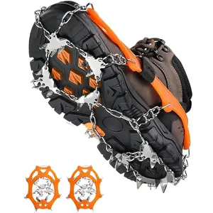 [Pro Grade]Sportneer 28-Spike Crampons for Boots, Heavy Duty Double Chain Ice Cleats, Professional Stainless Steel Traction Grips for Hiking & Mountaineering