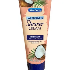 Hair Removing Shower Cream with Coconut Oil for Sensitive Skin - Long Lasting Formula for Smooth Skin Net Wt 8oz (227G)