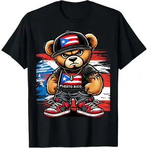 Cute Teddy Bear Puerto Rico Flag Boricua Puerto Rican T-Shirt
