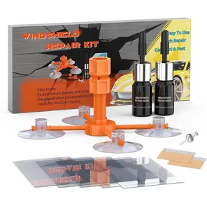 Windshield Repair Kit, Quick-Fix Car Windshield Crack Repair Kit, Universal Glass Crack Repair Resin with Suction Cup for Fixing Car Chips Scratches Cracks & Bulls-Eye 2 Pack