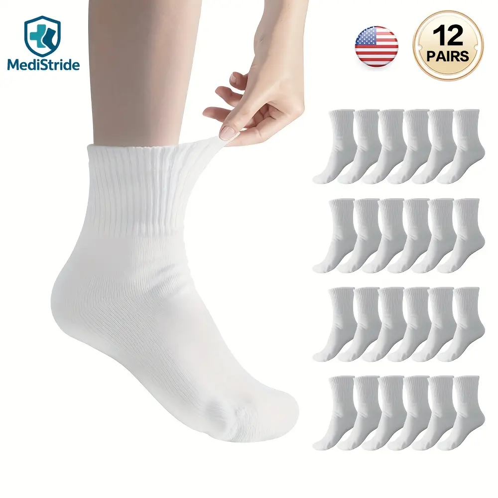 Men's Breathable Low Socks - Ultra Soft, Non-Stretchy, Seamless Knit for Sensitive Feet, Swollen Ankles