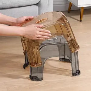 Square Bathroom Shoe Stool, Stackable Non-Slip Stool, Thickened Living Room Toilet Seat, Home Use Bath Chair