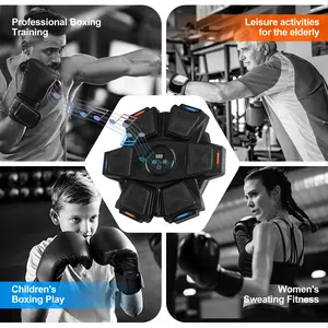 Music Boxing Machine, interactive boxing training device with boxing gloves, large wall-mounted electronic boxing target, suitable for children, 9 modes and 9 speeds.