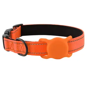 Anti-Lost Dog Collar with Smart Tracker Holder| Reflective Padded Pet Collar for Dogs & Cats| Heavy Duty & Adjustable
