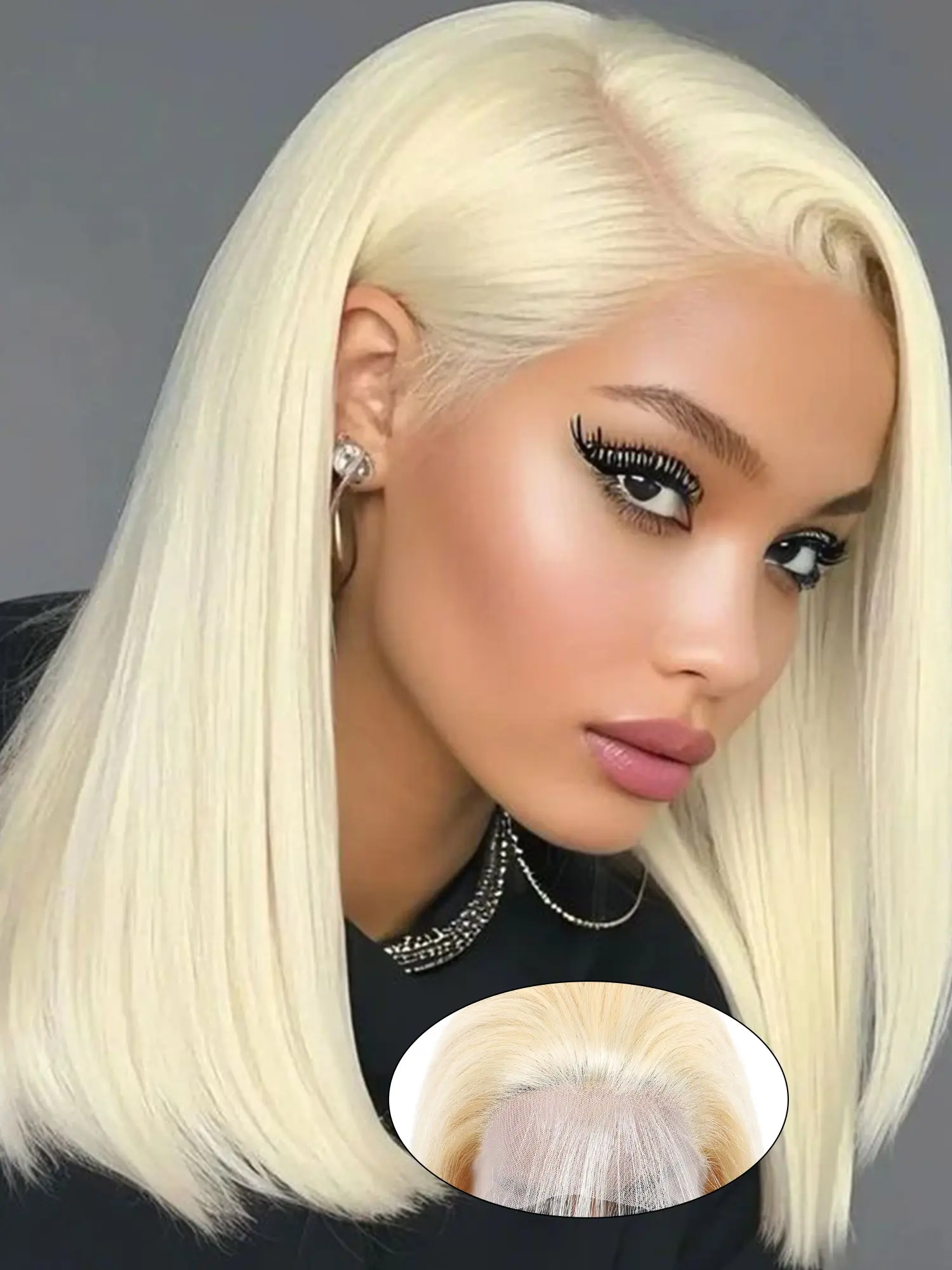 Blonde 613# 13x4 Straight Lace Front Bob Wig, Free part ,Pre-plucked , 100% Human Hair, 180% Density, Perfect for Daily Wear, Workdays, Parties,Dating ,Event, Cosplay.
