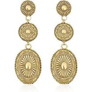 Western Earrings Jewelry for Women Gold/Silver Turquoise Earrings Vintage Concho Earings Country Concert Outfits Western Christmas Jewelry Gifts for Women Stocking Stuffers