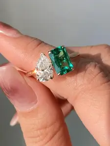 Toi et Moi 925 Silver Sparkling Zircon Ring – Women Jewelry