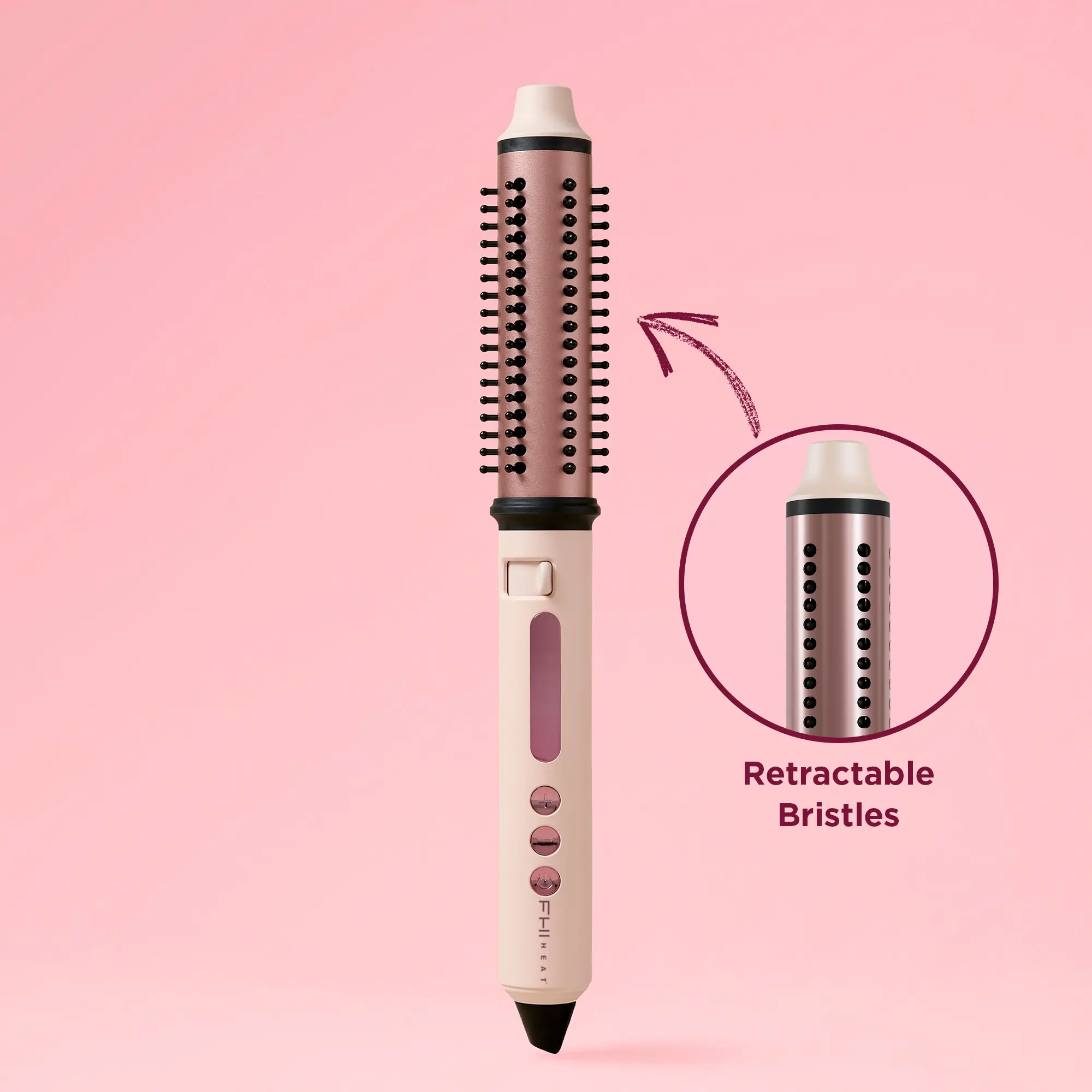 FHI Heat SWIFTSTYLER Retractable Speed Styler 1.25in Curated Collection - 2-in-1 Curling & Heated Brush Hair Styler, Ceramic Tourmaline, Smooth Comb Bristles, Volumizing Bristles, 300-410°F, Worldwide Voltage, 1-Hour Auto Shut Off