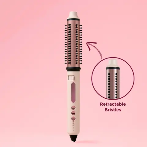 FHI Heat SWIFTSTYLER Retractable Speed Styler 1.25in Curated Collection - 2-in-1 Curling & Heated Brush Hair Styler, Ceramic Tourmaline, Smooth Comb Bristles, Volumizing Bristles, 300-410°F, Worldwide Voltage, 1-Hour Auto Shut Off