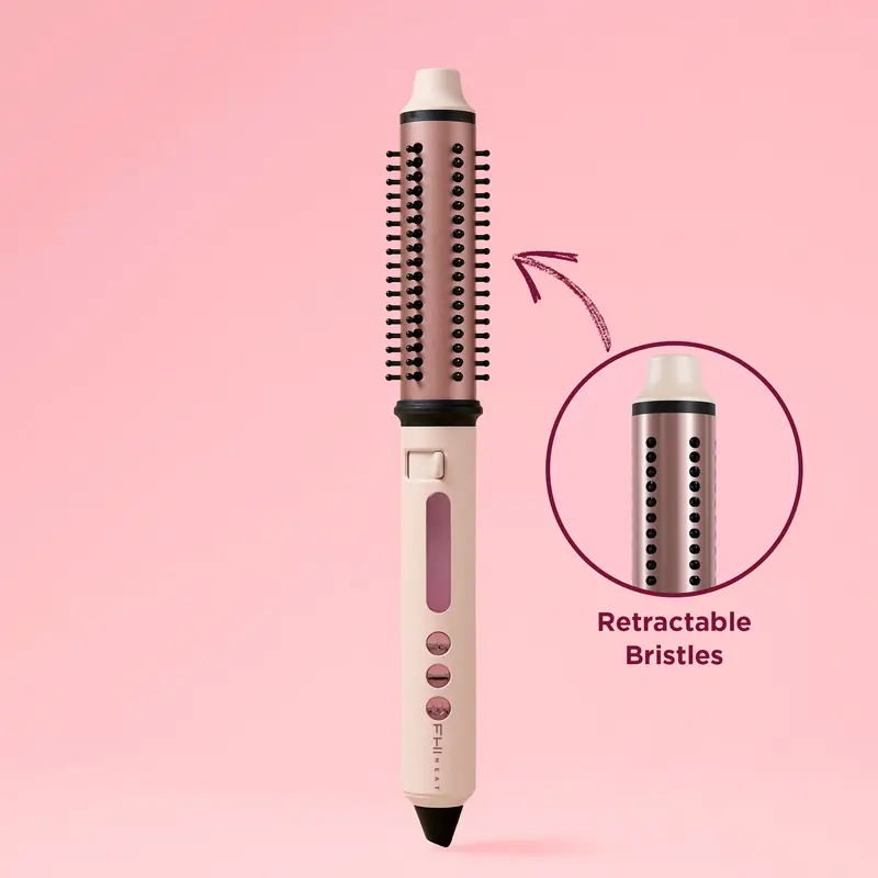 FHI Heat SWIFTSTYLER Retractable Speed Styler 1.25in Curated Collection - 2-in-1 Curling & Heated Brush Hair Styler, Ceramic Tourmaline, Smooth Comb Bristles, Volumizing Bristles, 300-410°F, Worldwide Voltage, 1-Hour Auto Shut Off