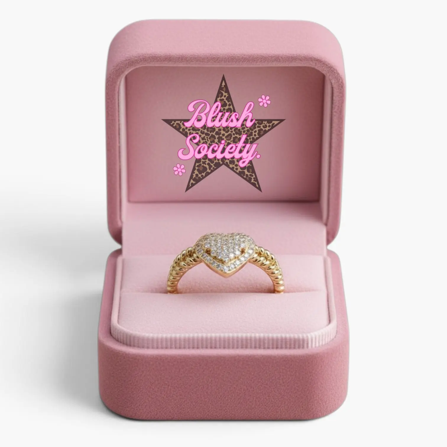 1pc Cubic Zirconia Heart Decor Ring