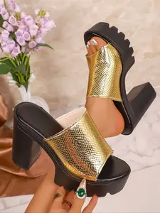 Women's New Y2K Rhinestone High Heel Sandals, Summer Thick Sole PU Leather, Comfortable Retro Style, Perfect for Nightclubs, Parties, Music Festivals