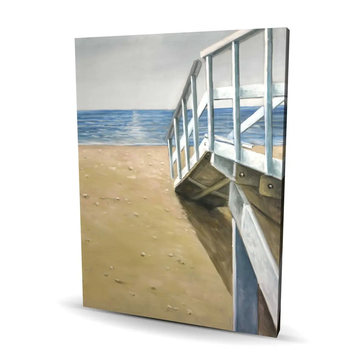 212 MAIN Coastal Landscape High-Def Print - 36x48 in., 9.93 lbs Blue Marine Wave Beach Painting, Coastal Decor, Bedroom Inspo Accent Wall Piece, Colorful Style Stress Relief Home Item