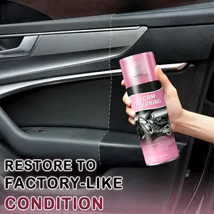 Multifunctional foam cleaner, quickly removes stubborn stains, universal water-free foam spray for leather and plastic, suitable for car interiors and home use