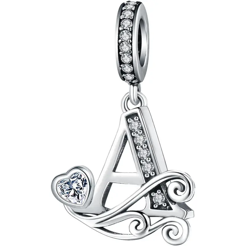 valentines gifts for gf Silver Letter Charm Fit for Pandora Charms Bracelet Alphabet Initial Dangle Charms Beads Jewelry Gifts for Women