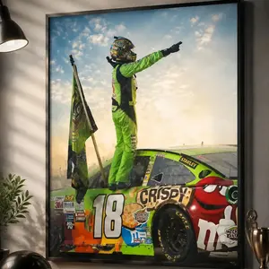 Kyle Busch Nascar Legendary Moment Canvas Poster, Fade-Resistant Canvas Print, Nascar Wall Decor, Canvas Art for Fans Decor Wall
