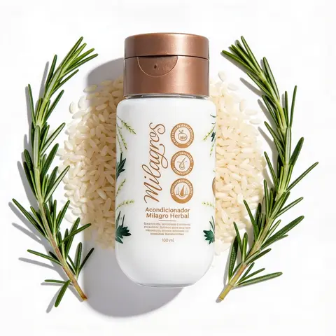 Milagros Mini Herbal Liquid Botanical Extracts Conditioner - Haircare for Color & Chemically Treated Hair, Detangle Smoothing Hydration, Anti-Frizz, Anti-Hair Loss, Rosemary, Rice Protein, Amino Acids, Wet/Dry Use